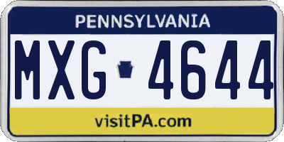 PA license plate MXG4644