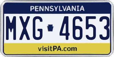 PA license plate MXG4653
