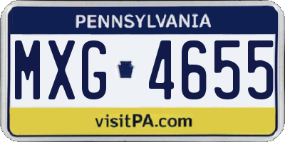 PA license plate MXG4655