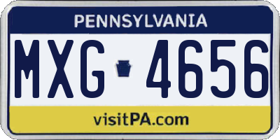 PA license plate MXG4656