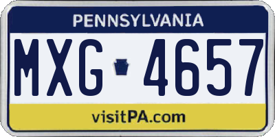 PA license plate MXG4657