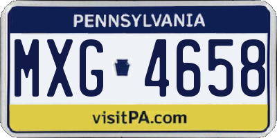 PA license plate MXG4658