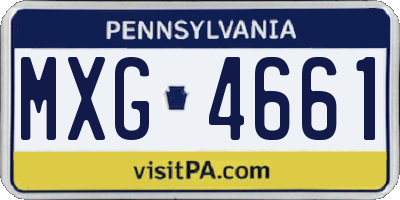 PA license plate MXG4661