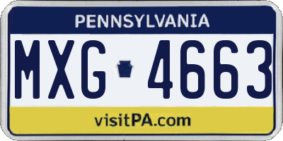 PA license plate MXG4663