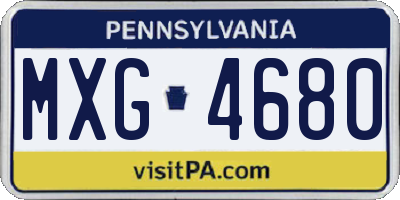 PA license plate MXG4680