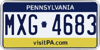 PA license plate MXG4683