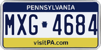 PA license plate MXG4684
