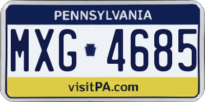PA license plate MXG4685