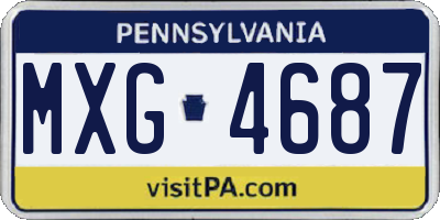 PA license plate MXG4687