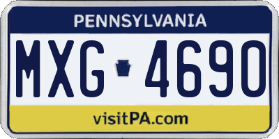 PA license plate MXG4690