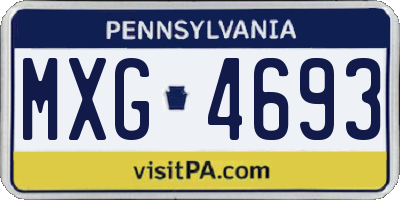 PA license plate MXG4693