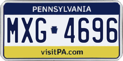 PA license plate MXG4696