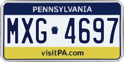 PA license plate MXG4697
