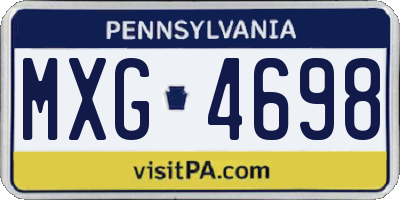 PA license plate MXG4698