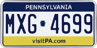 PA license plate MXG4699