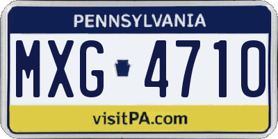 PA license plate MXG4710