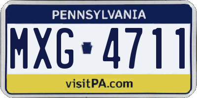 PA license plate MXG4711