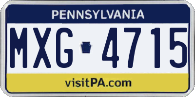 PA license plate MXG4715