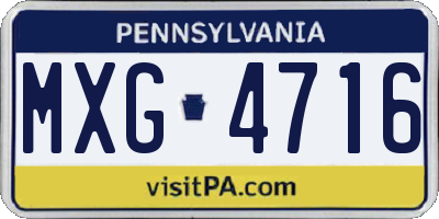PA license plate MXG4716