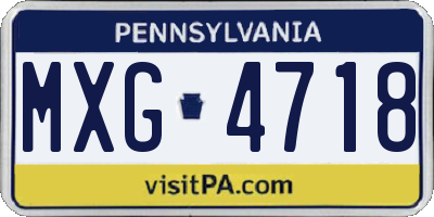 PA license plate MXG4718