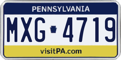 PA license plate MXG4719