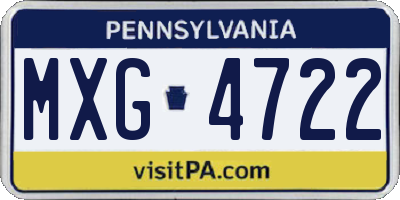 PA license plate MXG4722