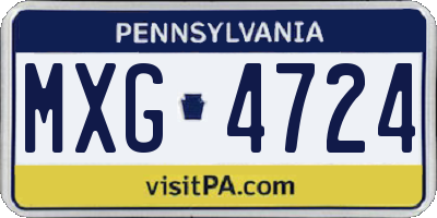 PA license plate MXG4724