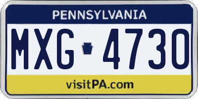 PA license plate MXG4730