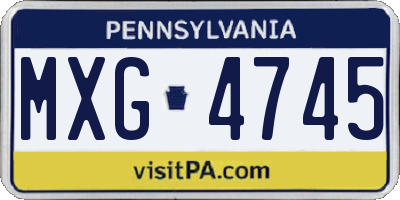 PA license plate MXG4745