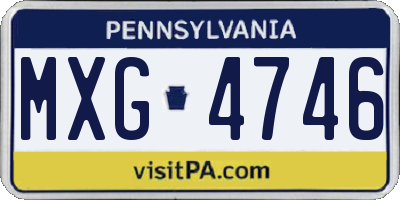 PA license plate MXG4746