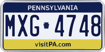 PA license plate MXG4748