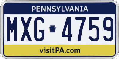 PA license plate MXG4759