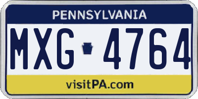 PA license plate MXG4764