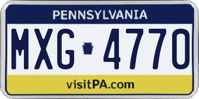 PA license plate MXG4770