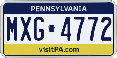 PA license plate MXG4772