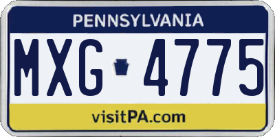 PA license plate MXG4775