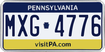 PA license plate MXG4776