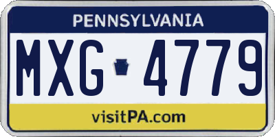 PA license plate MXG4779