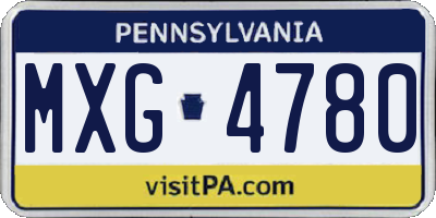 PA license plate MXG4780