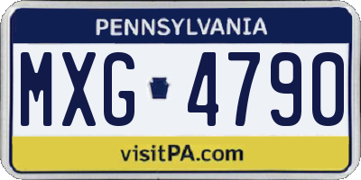 PA license plate MXG4790