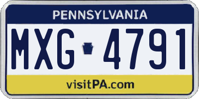 PA license plate MXG4791