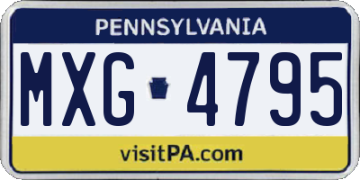 PA license plate MXG4795