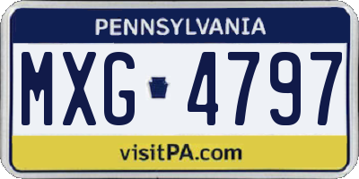PA license plate MXG4797
