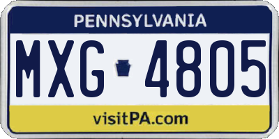 PA license plate MXG4805
