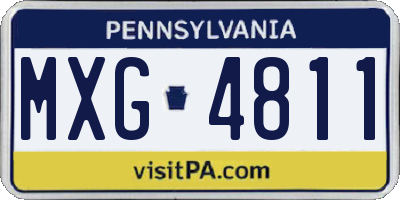 PA license plate MXG4811