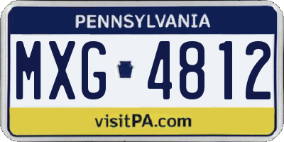 PA license plate MXG4812
