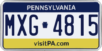 PA license plate MXG4815