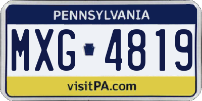 PA license plate MXG4819