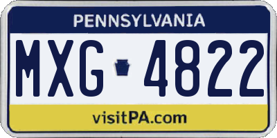 PA license plate MXG4822