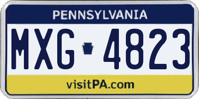 PA license plate MXG4823